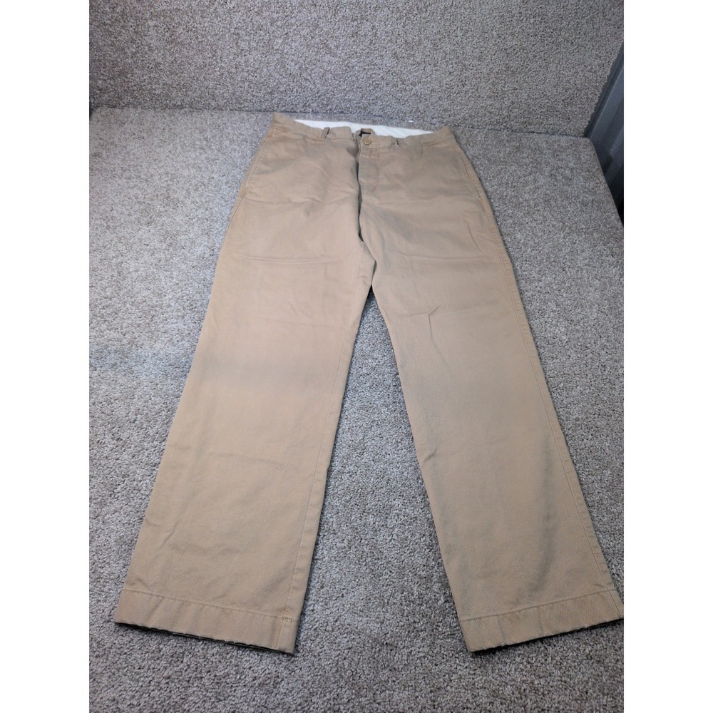 J.Crew Broken-In Chino Pants Mens 34x32 Regular Fit Khaki Tan Cotton 65891